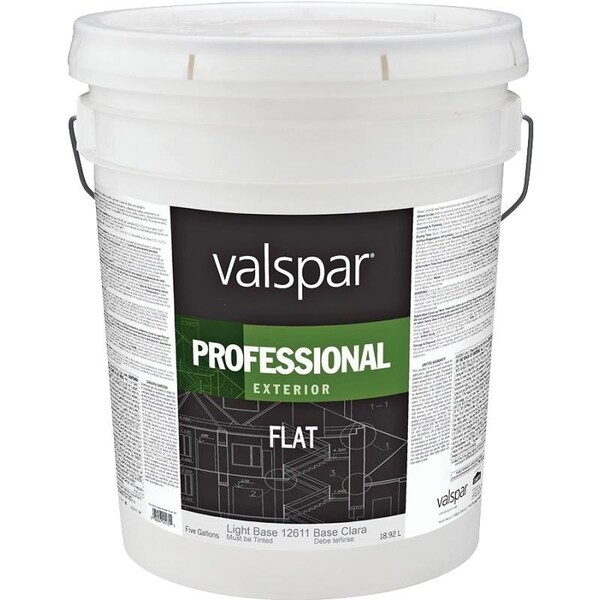 Valspar Professional 12600 04500008 Latex Paint, Flat, 5 gal Package